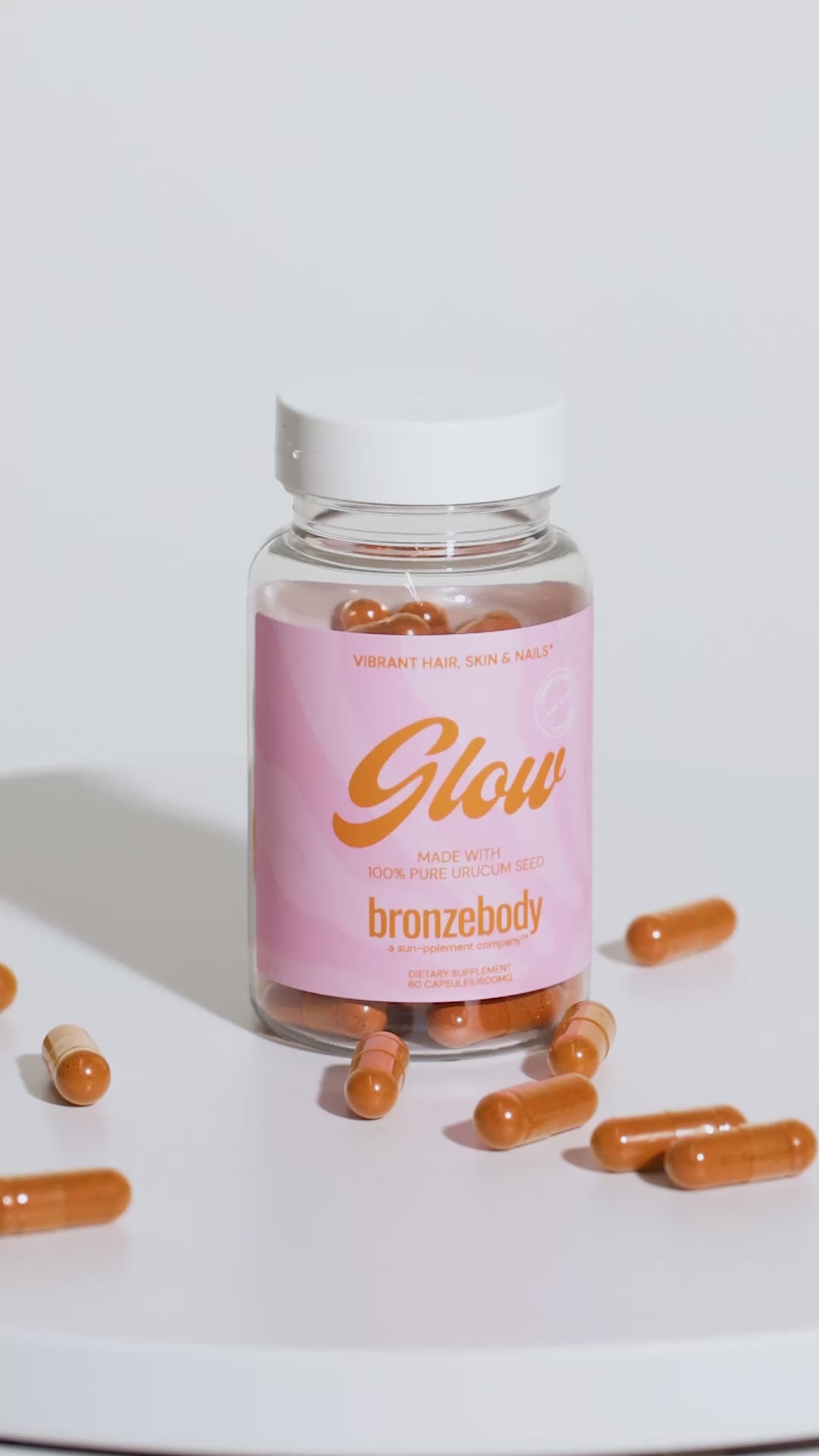 bronzebody® GLOW – Vibrant Hair, Skin & Nails Vegan Supplement (Beta-Carotene)